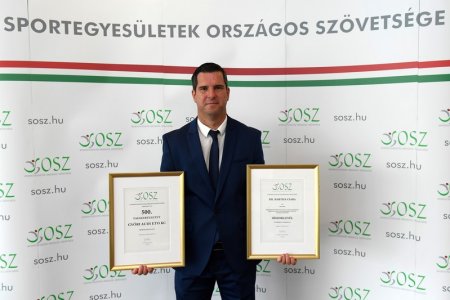 500. tagként a Sportegyesületek Országos Szövetségében, elismerésben részesült Dr. Bartha Csaba